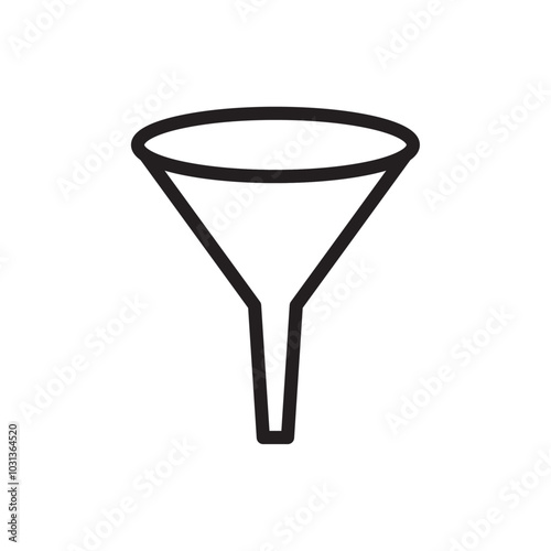 Funnel icon Thin line flat illustration