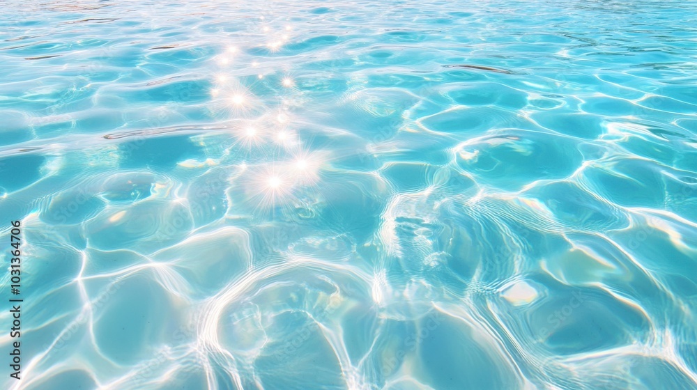 Fototapeta premium Sunlight reflecting off rippling blue water, creating mesmerizing patterns.