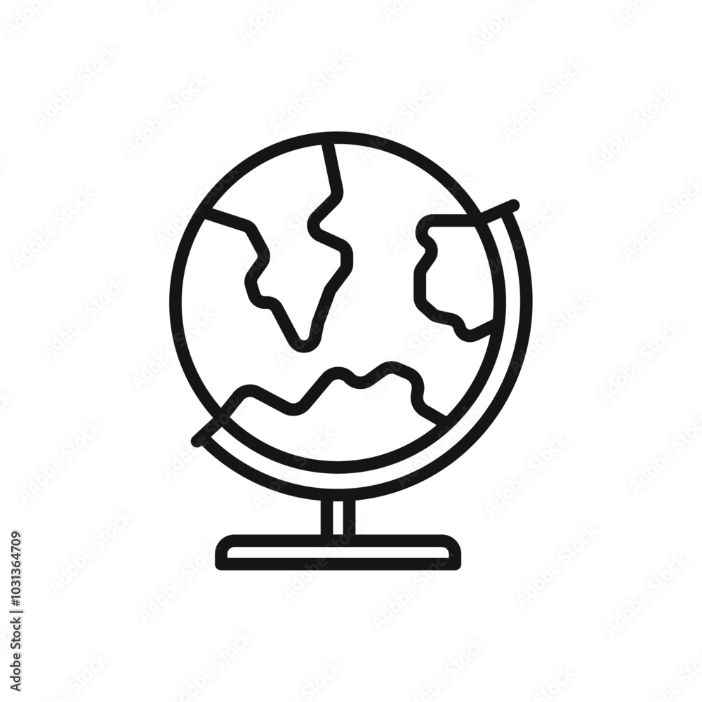 Globe icon Thin line flat illustration Globe icon Thin line flat illustration