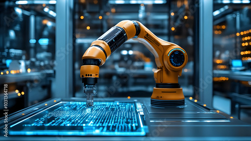 Robotic arm interacting wit...