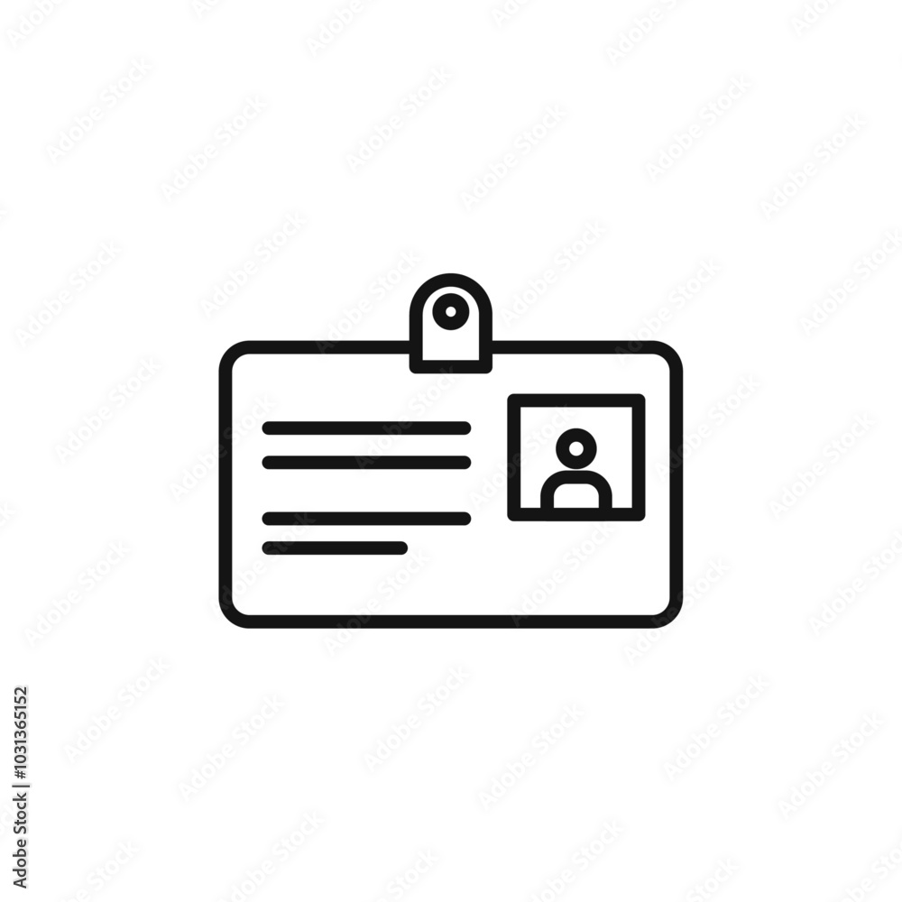 ID badge icon Thin line flat illustration ID badge icon Thin line flat illustration