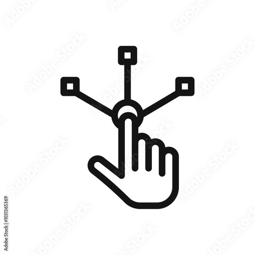 Interactive icon Thin line flat illustration