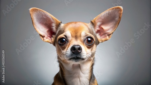 Playful chihuahua dog with big ears and expressive eyes, adorable, small, pet, cute, animal, tiny, breed, domestic, canine