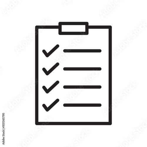 List icon Thin line flat illustration