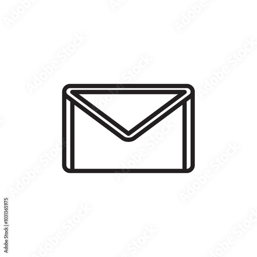 Mail Icon Thin line flat illustration