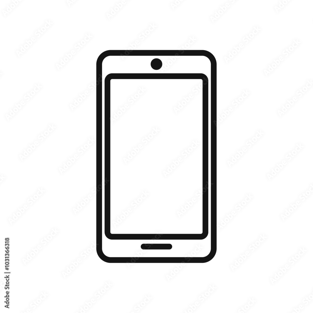 Mobile icon Thin line flat illustration