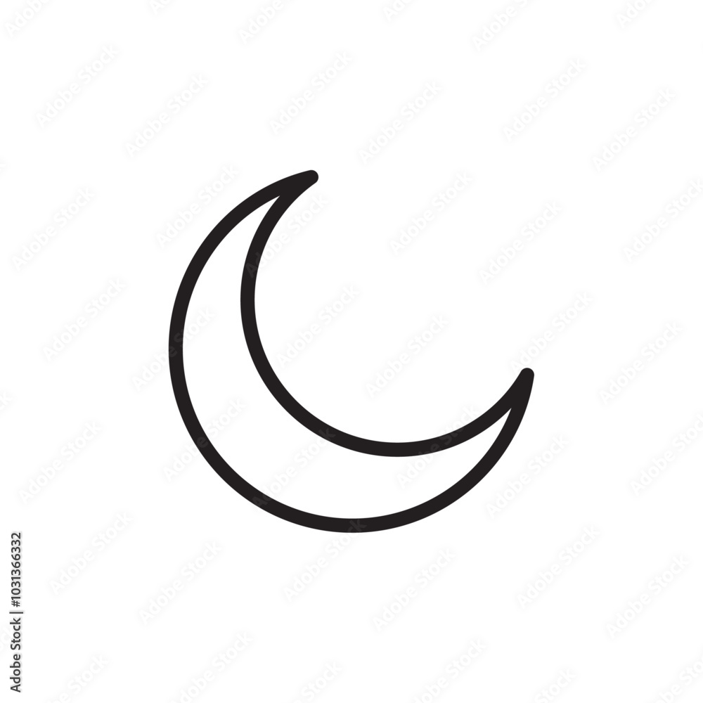 Moon icon Thin line flat illustration Moon icon Thin line flat illustration