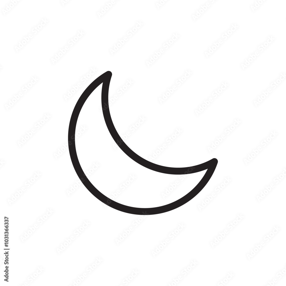 Moon icon Thin line flat illustration Moon icon Thin line flat illustration