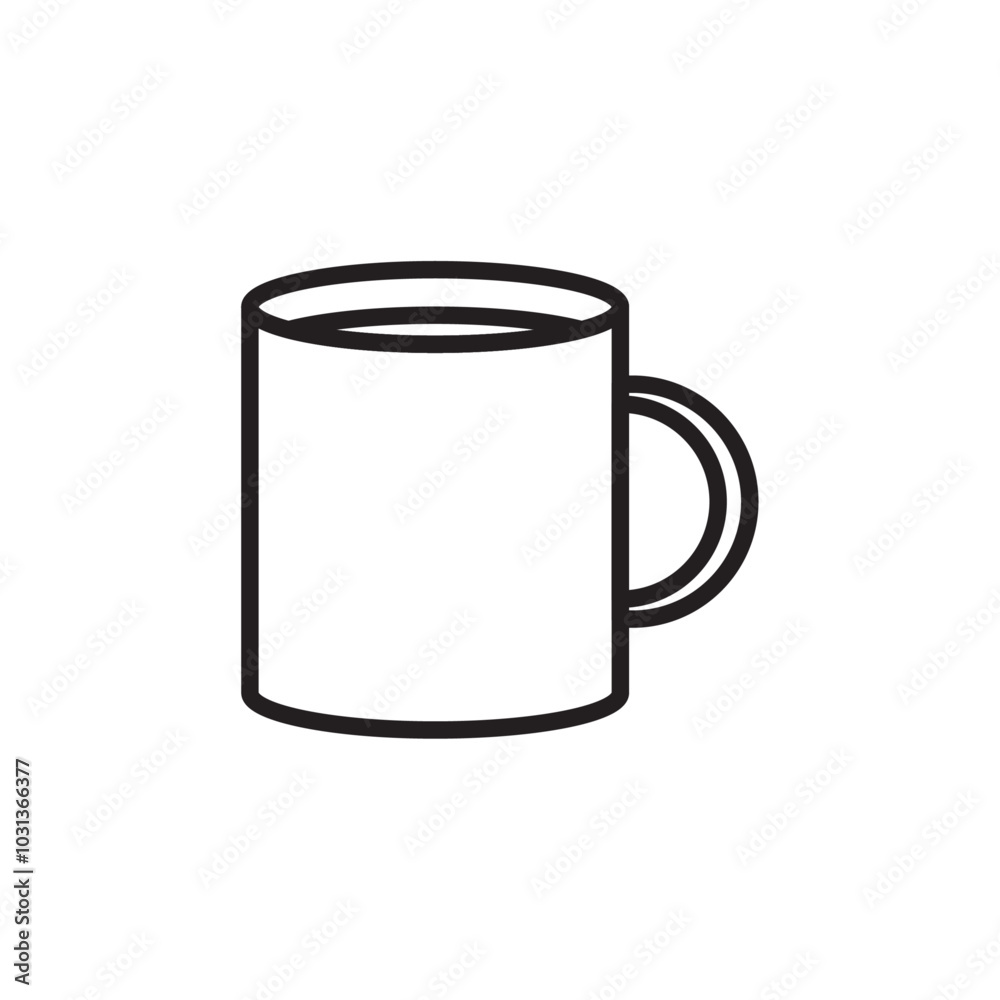 Mug icon Thin line flat illustration Mug icon Thin line flat illustration