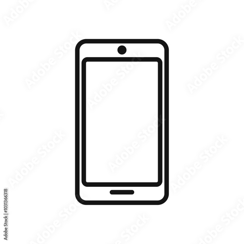 Mobile icon Thin line flat illustration