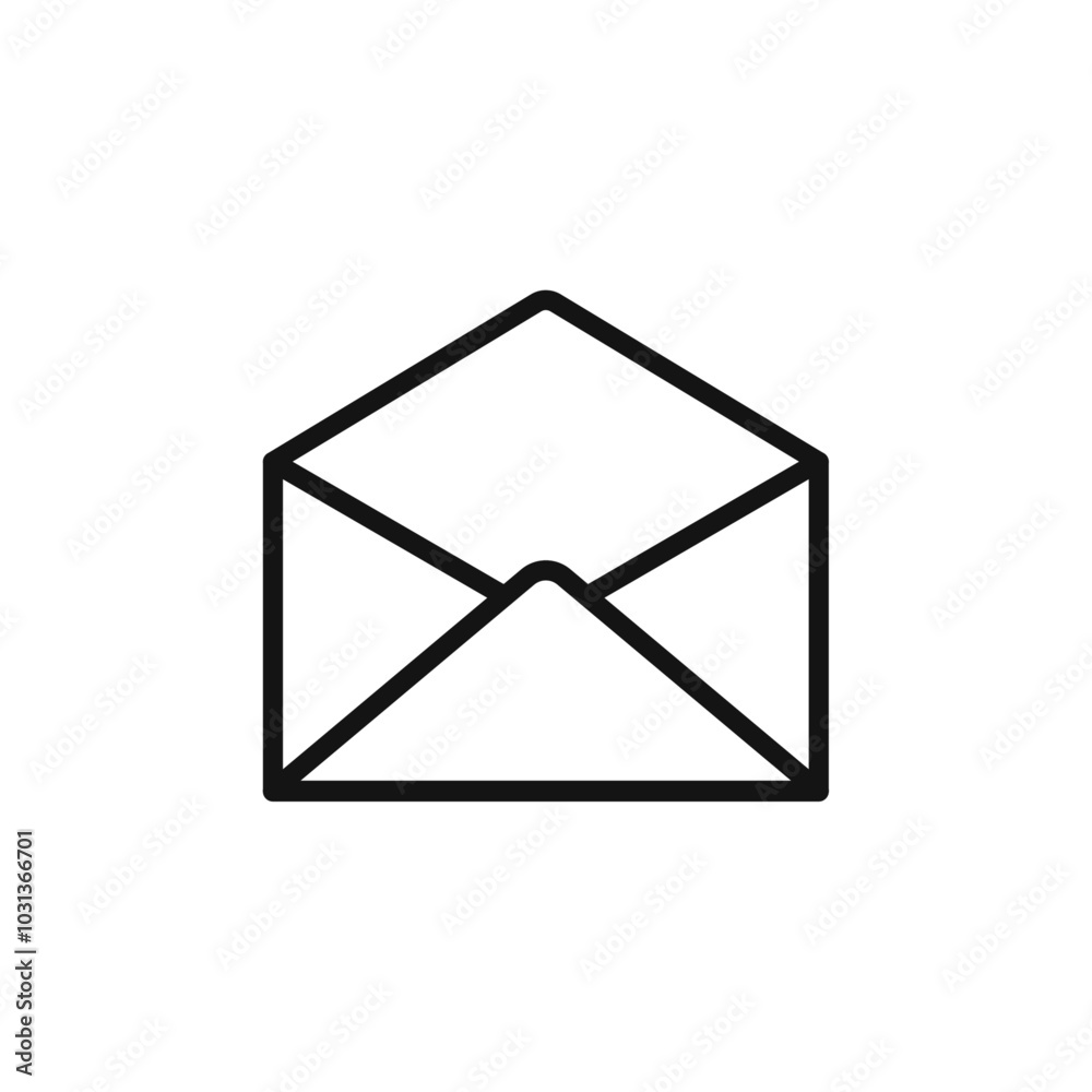 Open envelope icon Thin line flat illustration Open envelope icon Thin line flat illustration