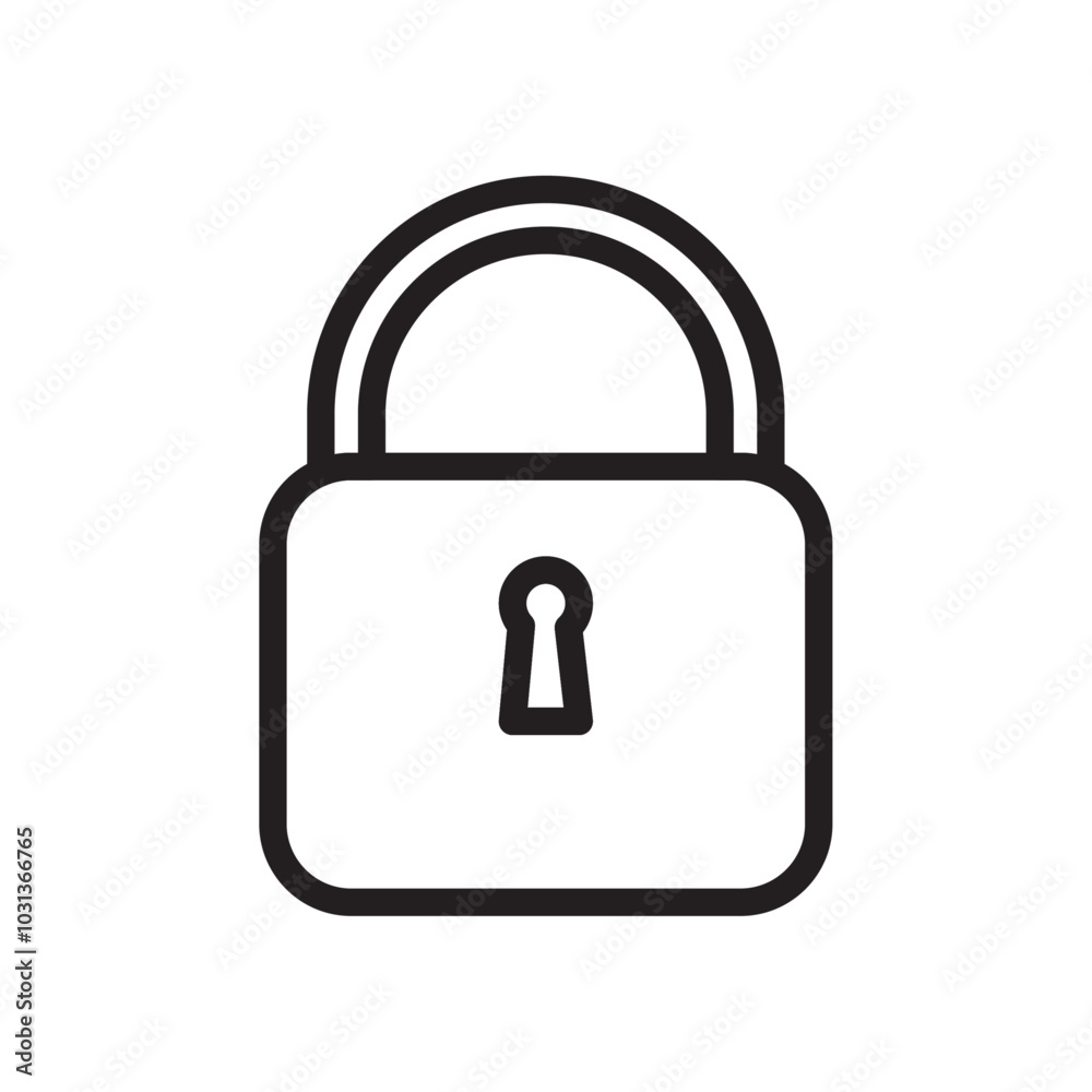 Padlock icon Thin line flat illustration Padlock icon Thin line flat illustration