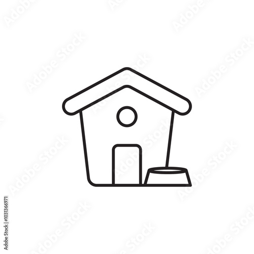 Pet House icon Thin line flat illustration