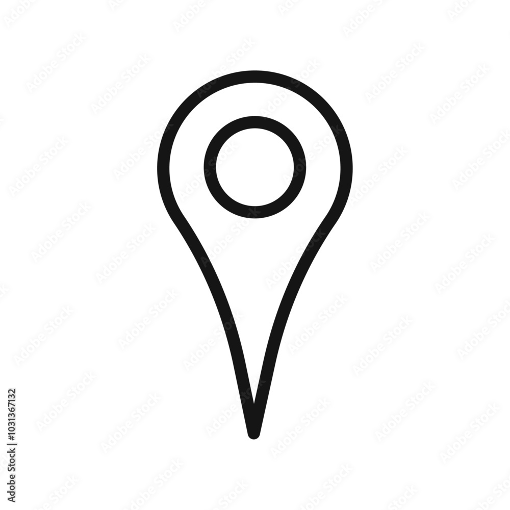 Pin Icon Thin line flat illustration Pin Icon Thin line flat illustration