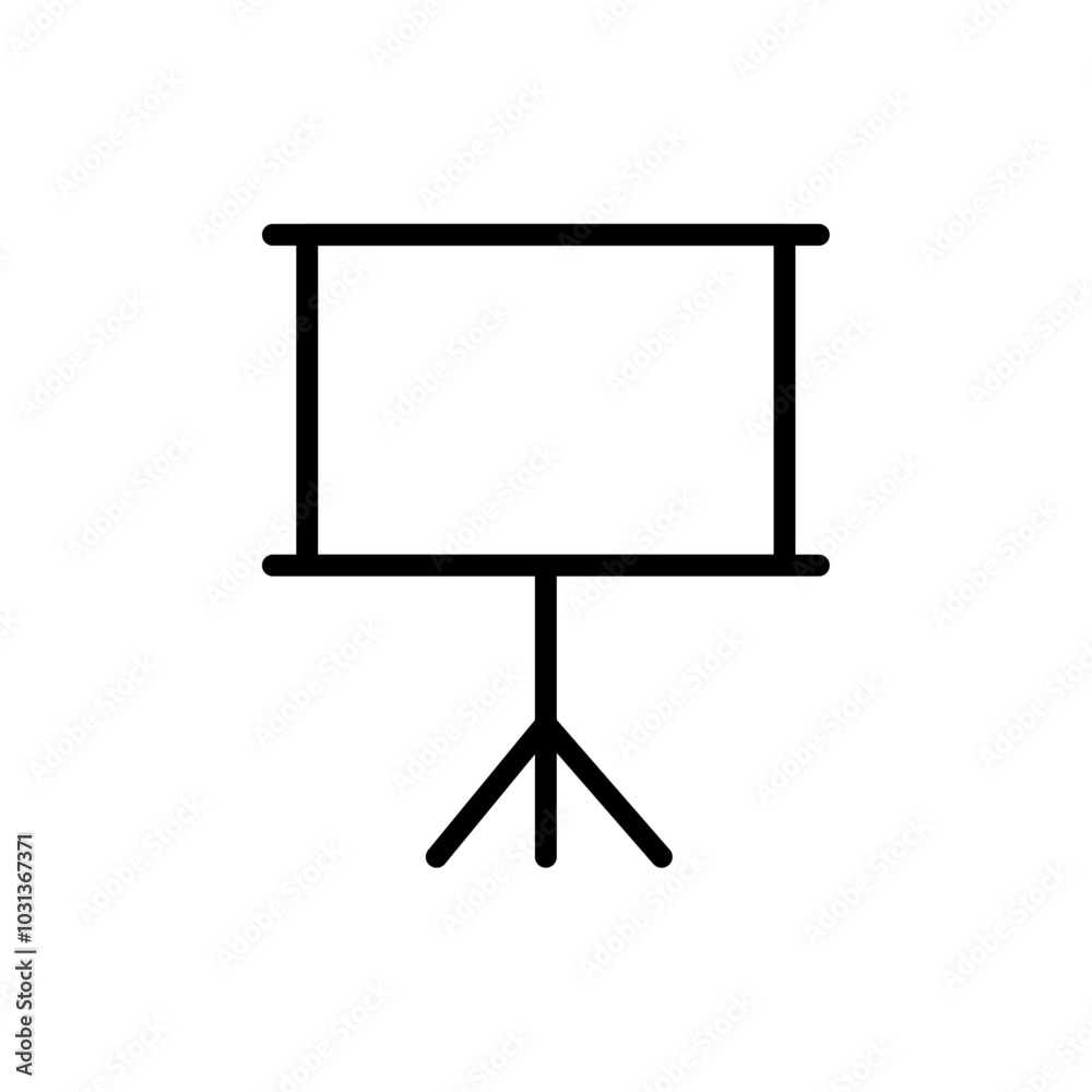 Presentation board icon Thin line flat illustration Presentation board icon Thin line flat illustration
