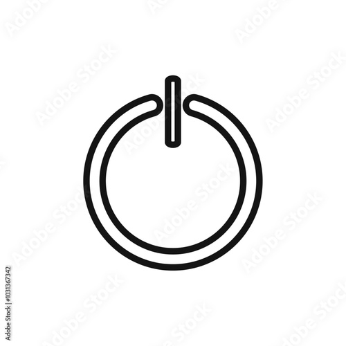 Power button icon Thin line flat illustration