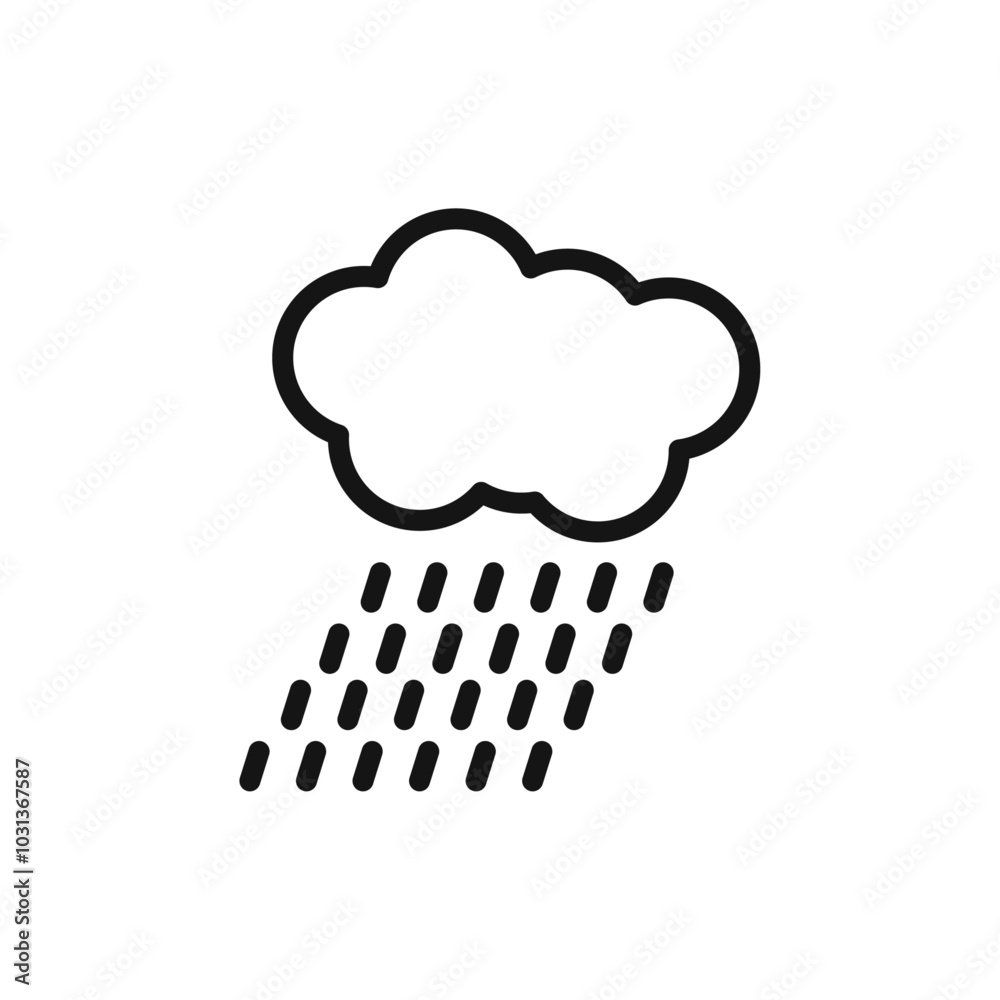 Rain icon Thin line flat illustration Rain icon Thin line flat illustration