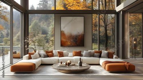 Cozy modern living room wit...