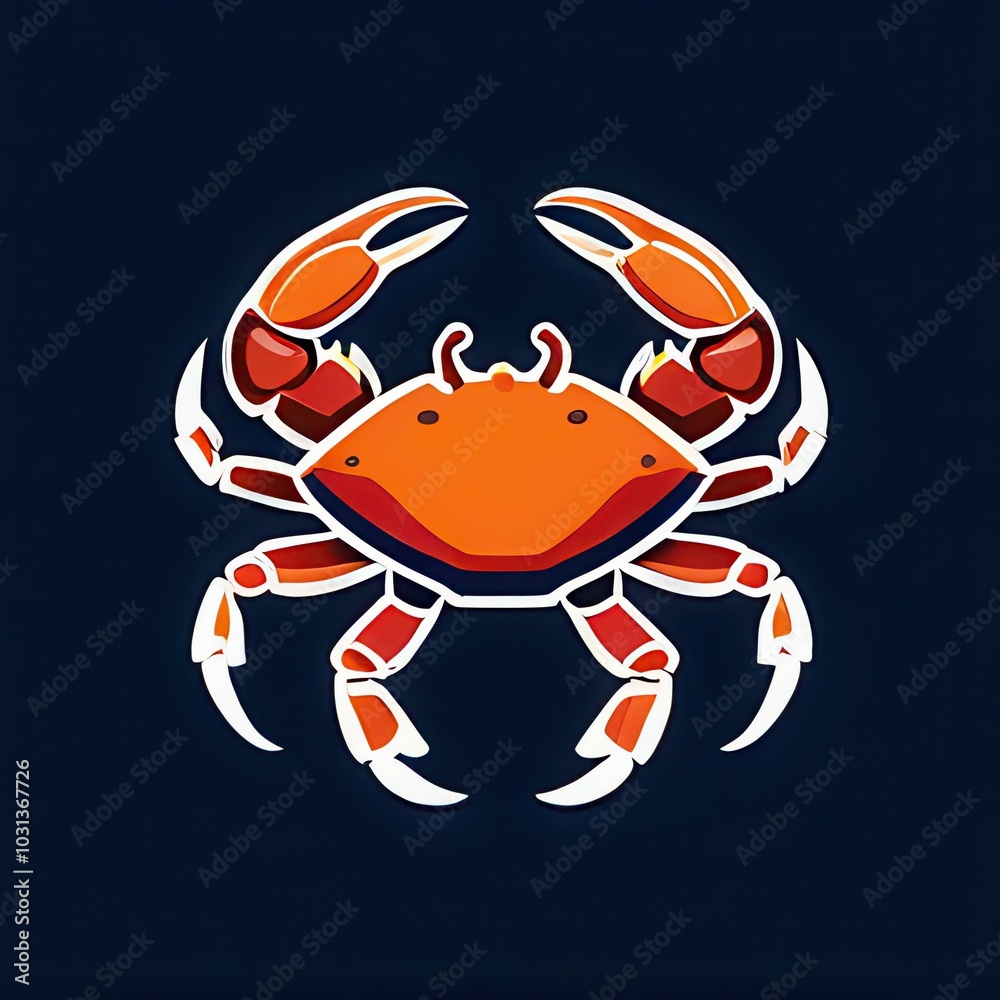 Fototapeta premium Logo design blue crab mascot custom crab college logo. Mascot custom crab college logo
