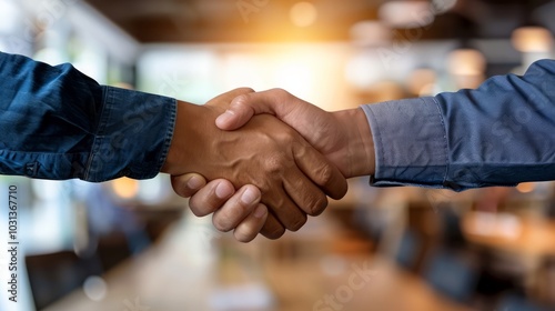 Entrepreneur Shaking Hands with Investors in Office