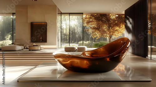 Modern interior featuring a...
