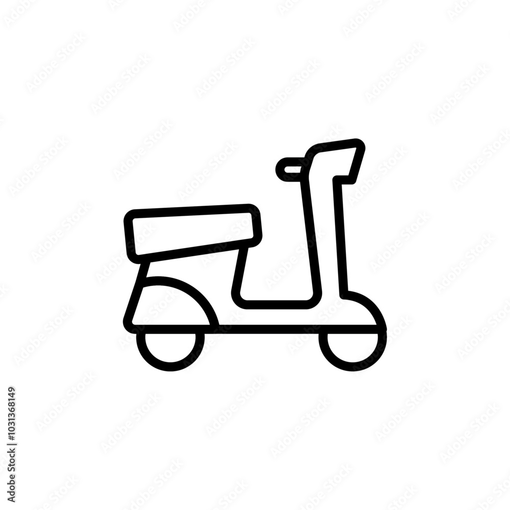 Scooter bike icon Thin line flat illustration