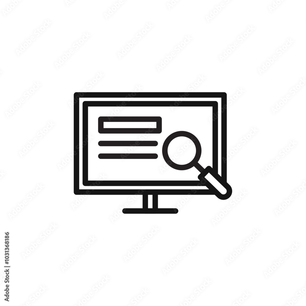 Search online icon Thin line flat illustration Search online icon Thin line flat illustration