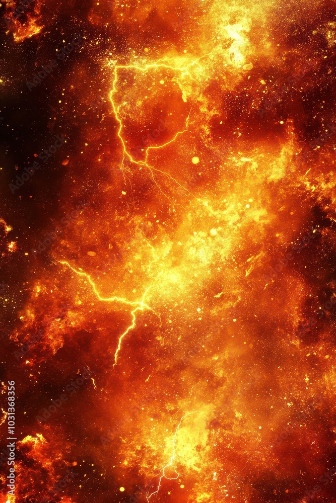 Naklejka premium Fiery Lightning Abstract Background.