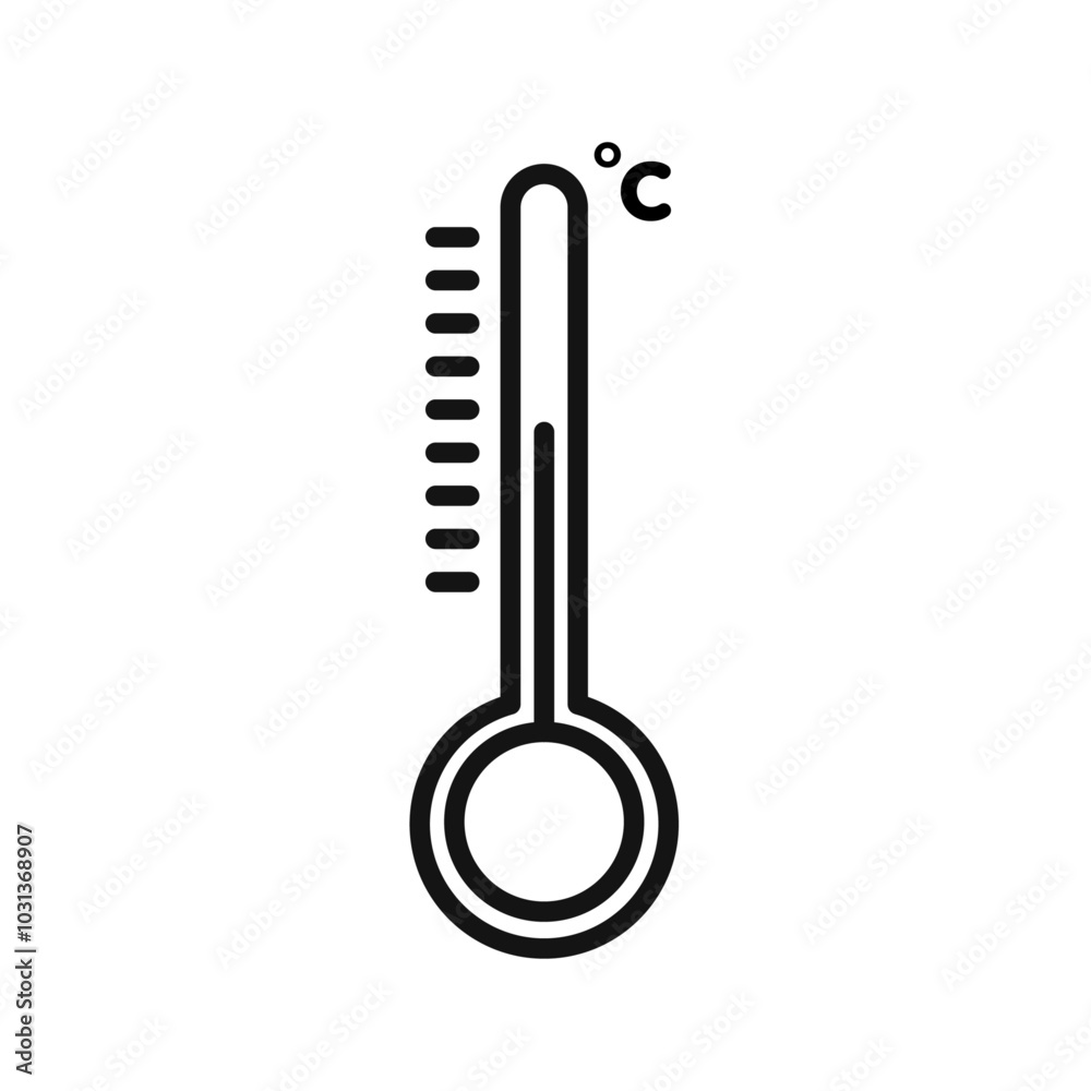 Temperature icon Thin line flat illustration Temperature icon Thin line flat illustration