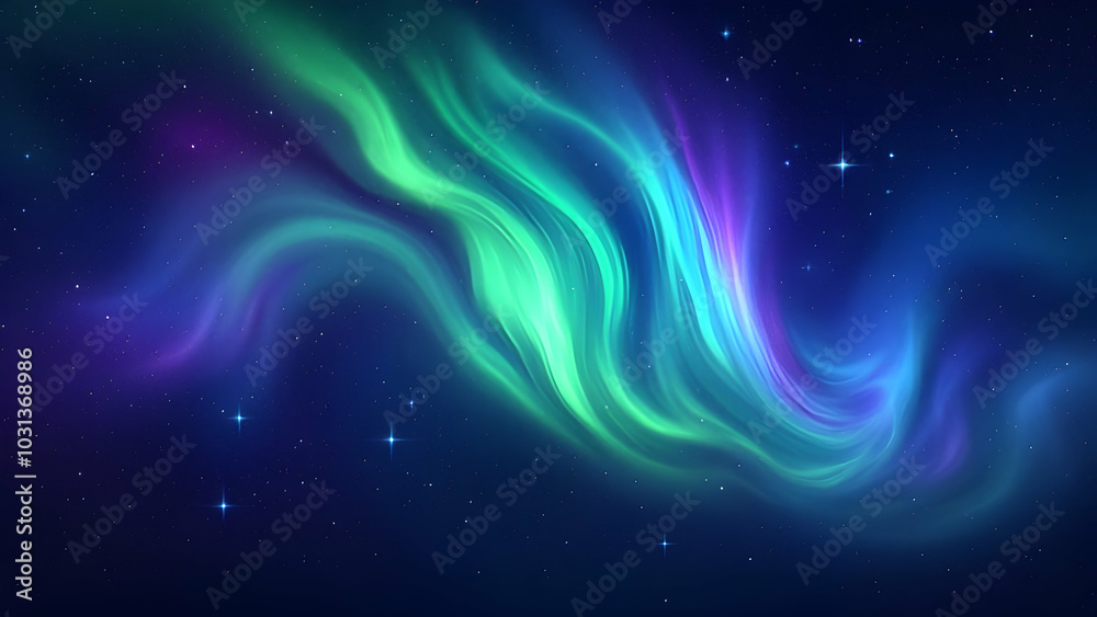 Fototapeta premium Colorful Abstract Light Waves in Night Sky