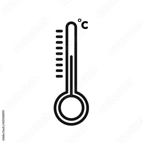 Temperature icon Thin line flat illustration