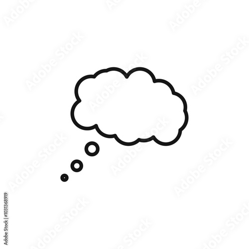 Think bubble icon Thin line flat illustration