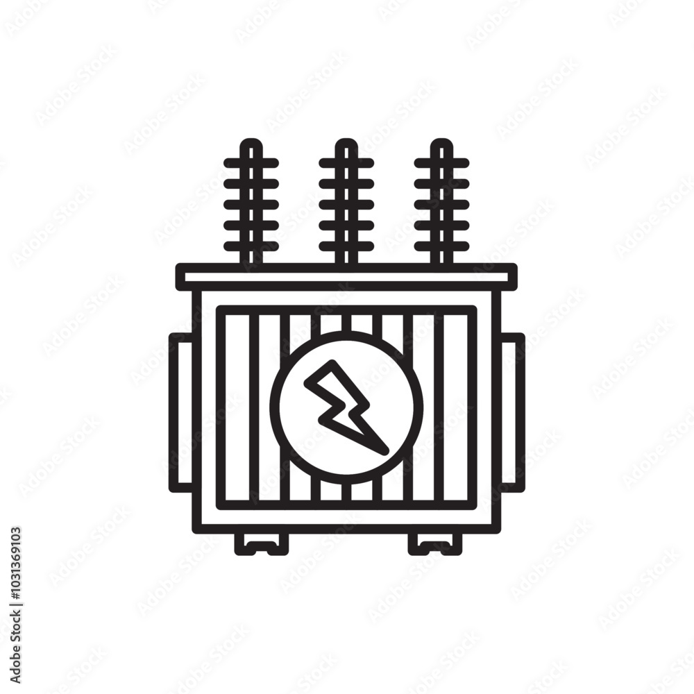 Transformer icon Thin line flat illustration Transformer icon Thin line flat illustration