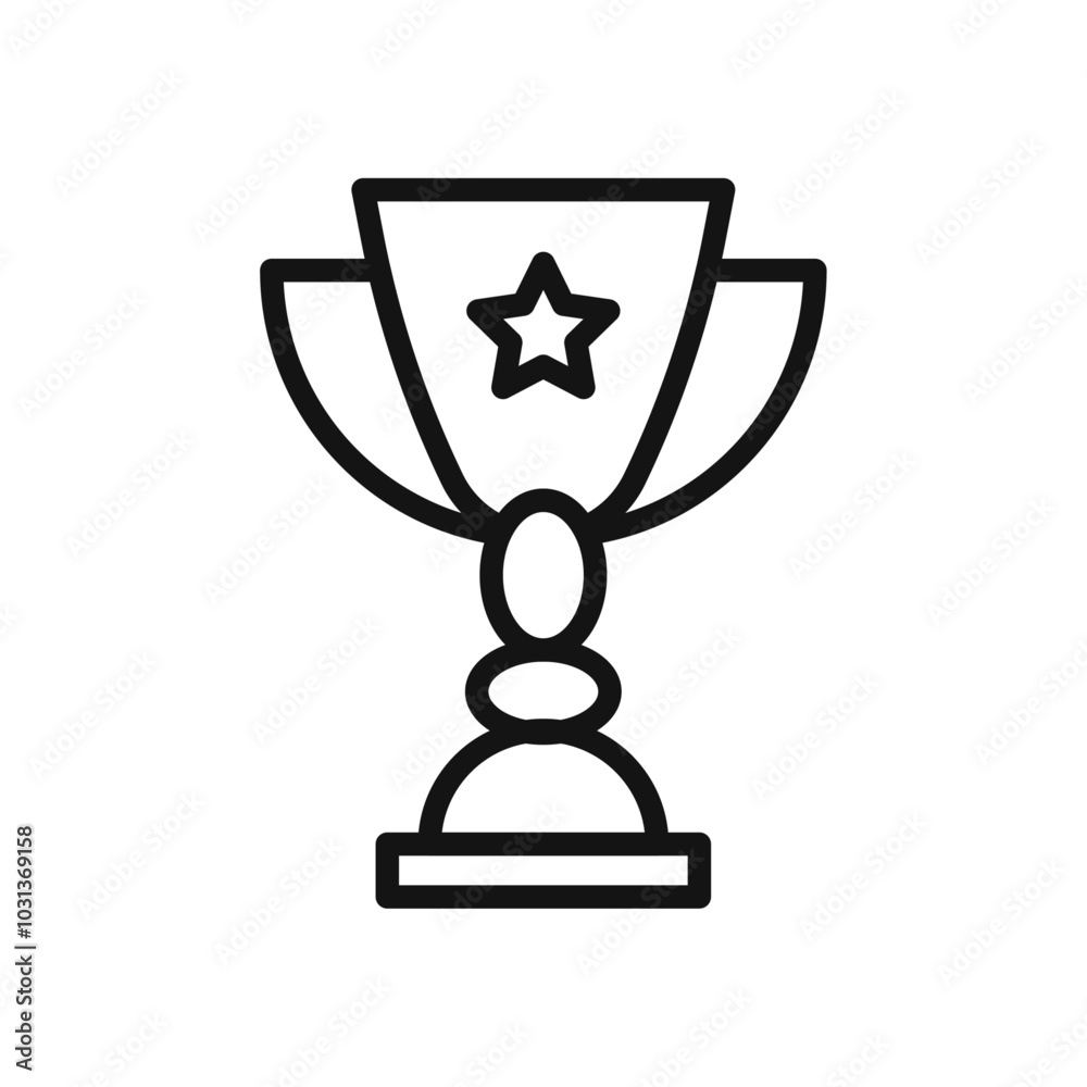 Trophy icon Thin line flat illustration Trophy icon Thin line flat illustration