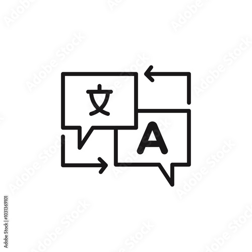 Translation icon Thin line flat illustration