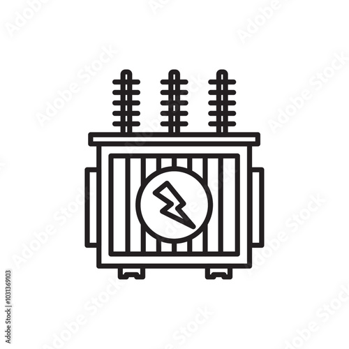 Transformer icon Thin line flat illustration