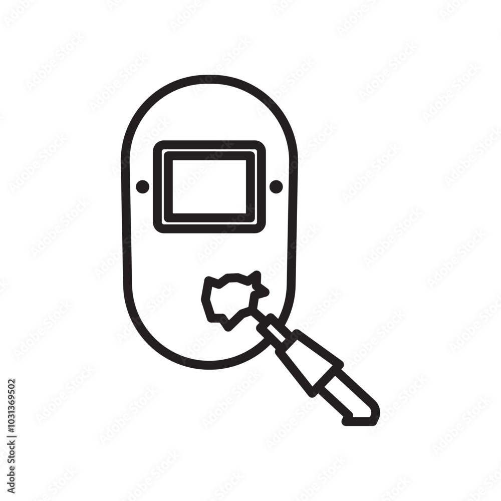 Welding icon Thin line flat illustration Welding icon Thin line flat illustration