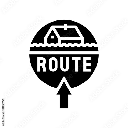 evacuation route disaster glyph icon vector. evacuation route disaster sign. isolated symbol illustration