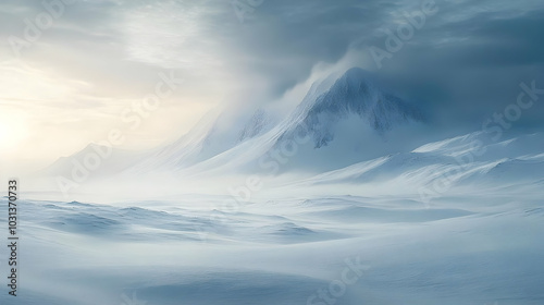 Serene winter landscape wit...