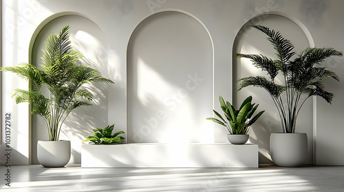 Modern interior with plants...