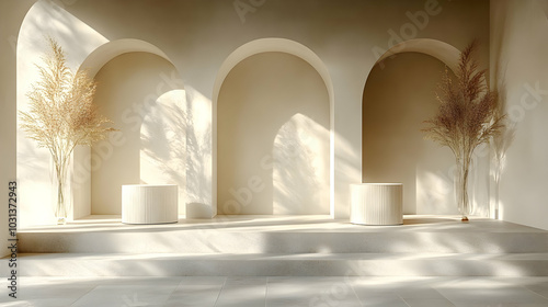 Minimalist interior with ar...