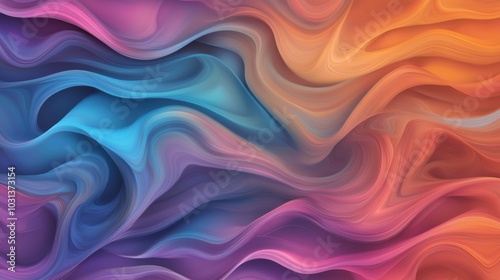 Abstract ink patterns in water with bright colors swirling and creating soft waves