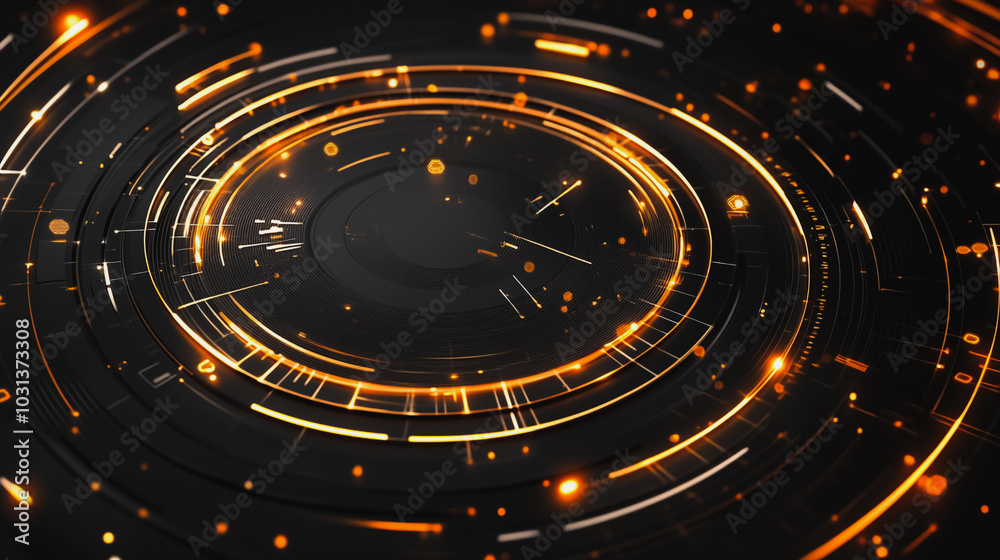 Abstract black background with Colorful circle lines. Digital future technology . Abstract business connection of lines from nodes innovation of communication in the network. Abstract black background with Colorful circle lines. Digital future technology . Abstract business connection of lines from nodes innovation of communication in the network.