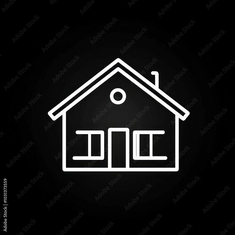 House icon on black background symbolizing a home or real estate. House icon on black background symbolizing a home or real estate.
