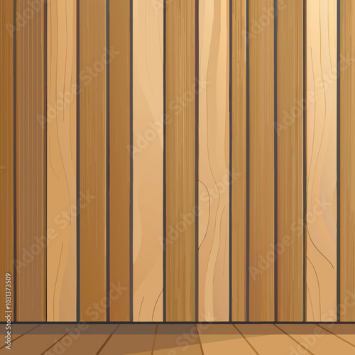 Modern Wall Design with Vertical Wooden Panels in Warm Beige Pine