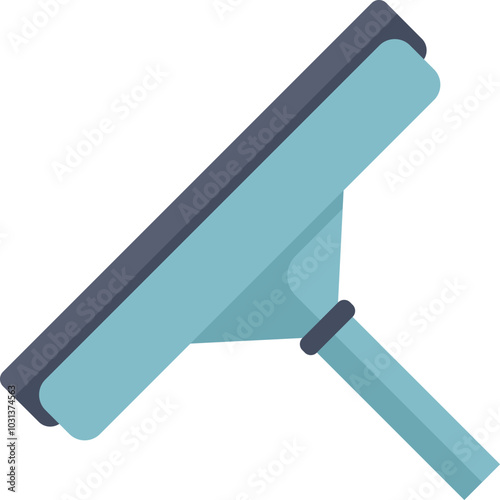Blue window cleaning squeegee with black rubber blade for professional cleaning