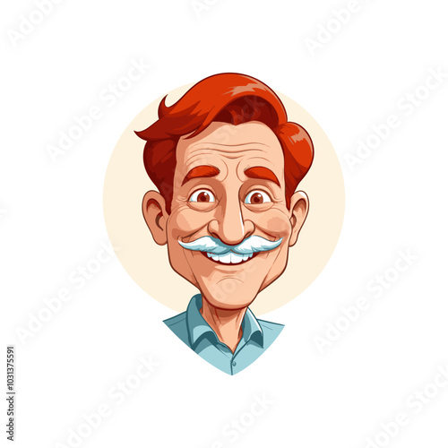 Old man vector mascot icon. Happy funny smiling cartoon character old senior elder mature man grandfather person