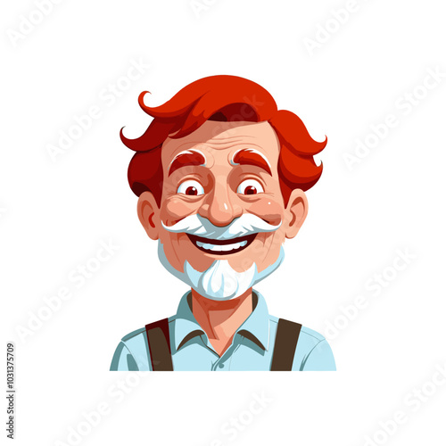 Old man vector mascot icon. Happy funny smiling cartoon character old senior elder mature man grandfather person