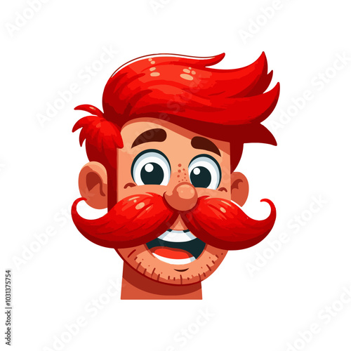 young man vector mascot icon. Happy funny smiling cartoon character mature man happy face illustration