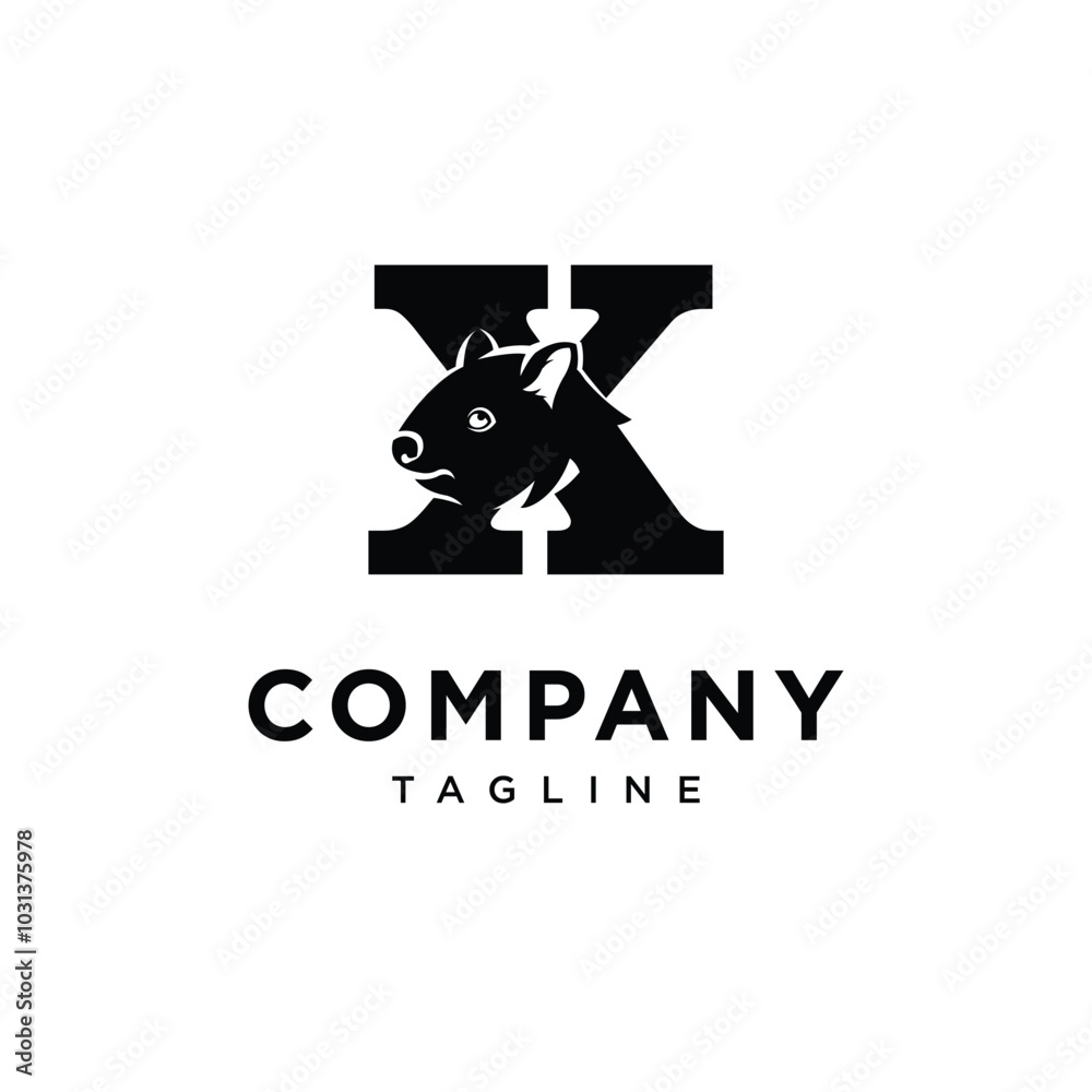 Letter X Wombat Logo Icon Vector Letter X Wombat Logo Icon Vector